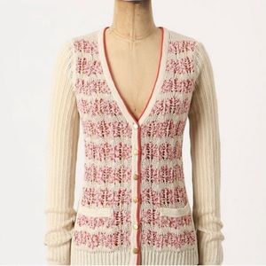 Anthropologie Sparrow Candy Cane Cardigan
